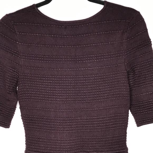 Vince Camuto Size Small Knit Maroon Stretchy Sweater Dress-Fit N Flare-Modest - Picture 8 of 13